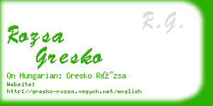 rozsa gresko business card